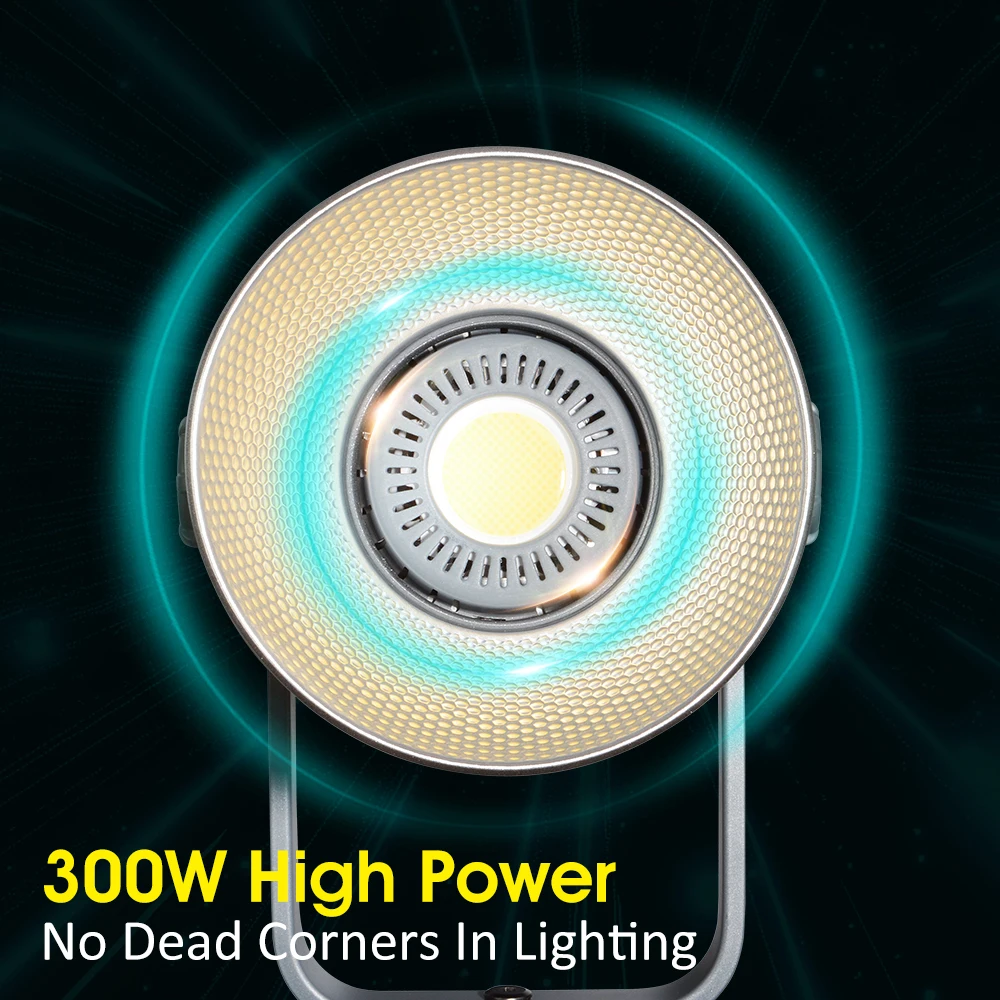 300W LED Video Light Standard Bowens Bayonet Studio Light App Control 10 Effects Continuous Lighting for Photography Video