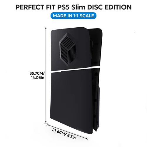 Imagen 2 del producto Accesorios de carcasa de repuesto ABS Premium para PS5 Slim Disc Edition, placas faciales protectoras, cubierta de carcasa, funda rígida de refrigeración