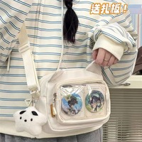 Japanese Harajuku Cute Girls Y2K Transparent Cartoon Ita Bag Ulzzang Doll Bag Versatile Crossbody Bag Casual Mobile Phone Bag