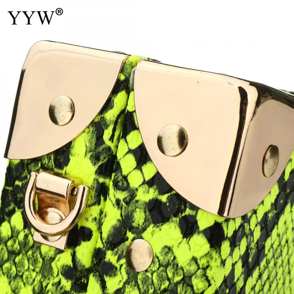 2023 New Vintage Box Shoulder Bags Brand Design Chain Purse Luxury Green Snakeskin Pattern Evening Bag Crossbody Bag Clutchcs