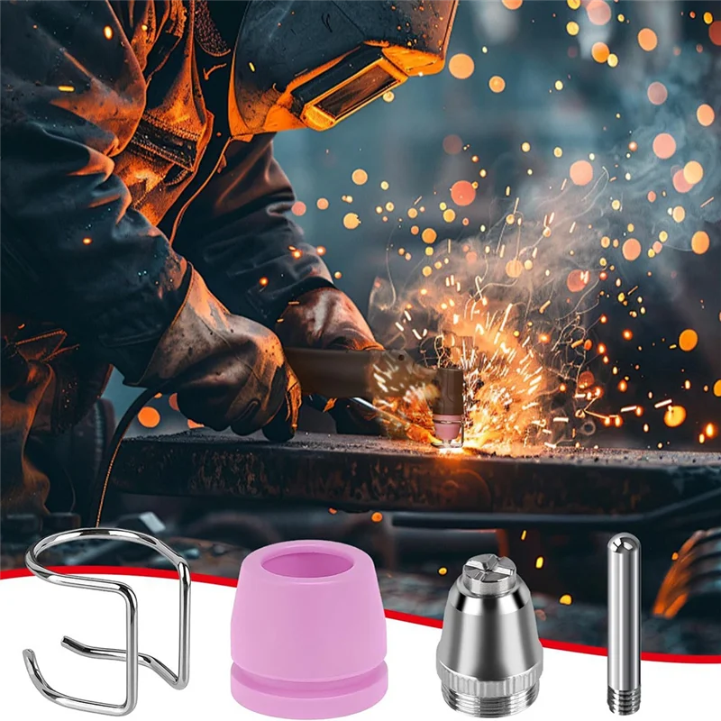

GYTB-50 Piece AG60P Plasma Cutter Consumables Kit Includes Cutting Torch Tips And Nozzles - Compatible With AG60, WSD60