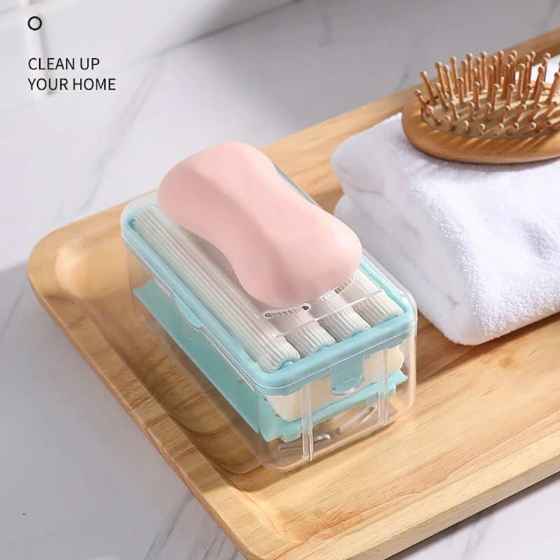 Creative Multi-functional Soap Bubble Box Hand-free Bubble Soap Box Drain Storage Rack Draining Roller Foaming Soap Storage Box