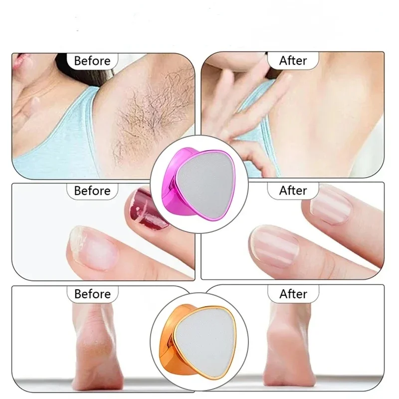 Dwustronne kryształowe narzędzie do pedicure, szklana nano-pielęgnacja, bezbolesna depilacja, gumka do usuwania martwego naskórka, pilnik do stóp, 2 w 1, do szlifowania stóp.