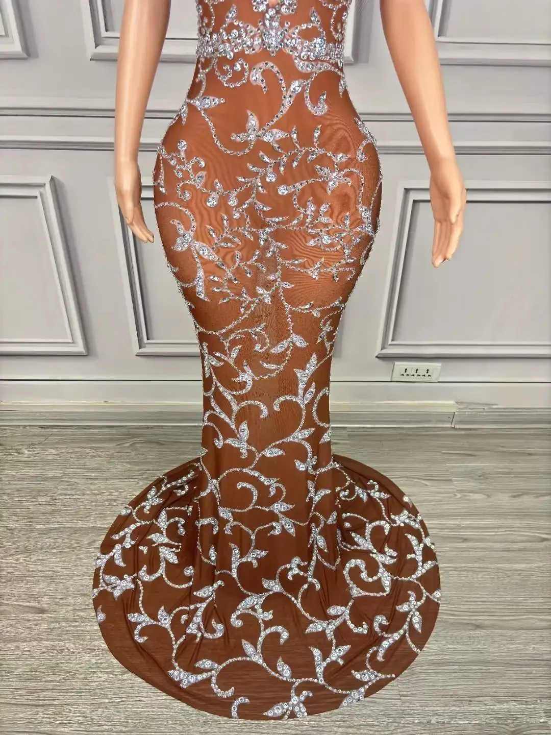 Mulheres sem mangas brilhantes strass estiramento malha baile festival elegante baile de formatura até o chão vestido longo ocasiões de aniversário 2025