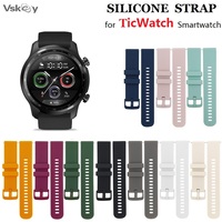 10PCS Smart Watch Strap for TicWatch Pro 3 Ultra GPS/4G Lte GTH/GTX/GTK/E2/E3/C2 Plus Silicone Bracelet Replacement Watchband