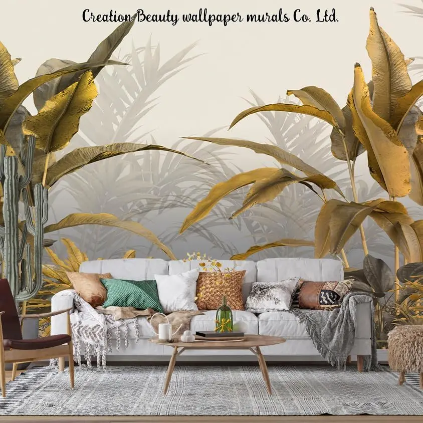 Custom Tropical Botanical Leaf Wallpaper Plant Leaves Mural Bedroom Wall Paper Living Room Wall Decoration Papel De Parede