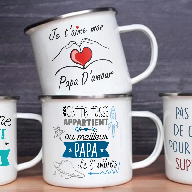 

The Entire Universe Best Dad Print Coffee Cup Enamel Mugs Gift Fathers Day Drink Wine Juice Cup Fathers Day Gifts Enamel Mug Cia