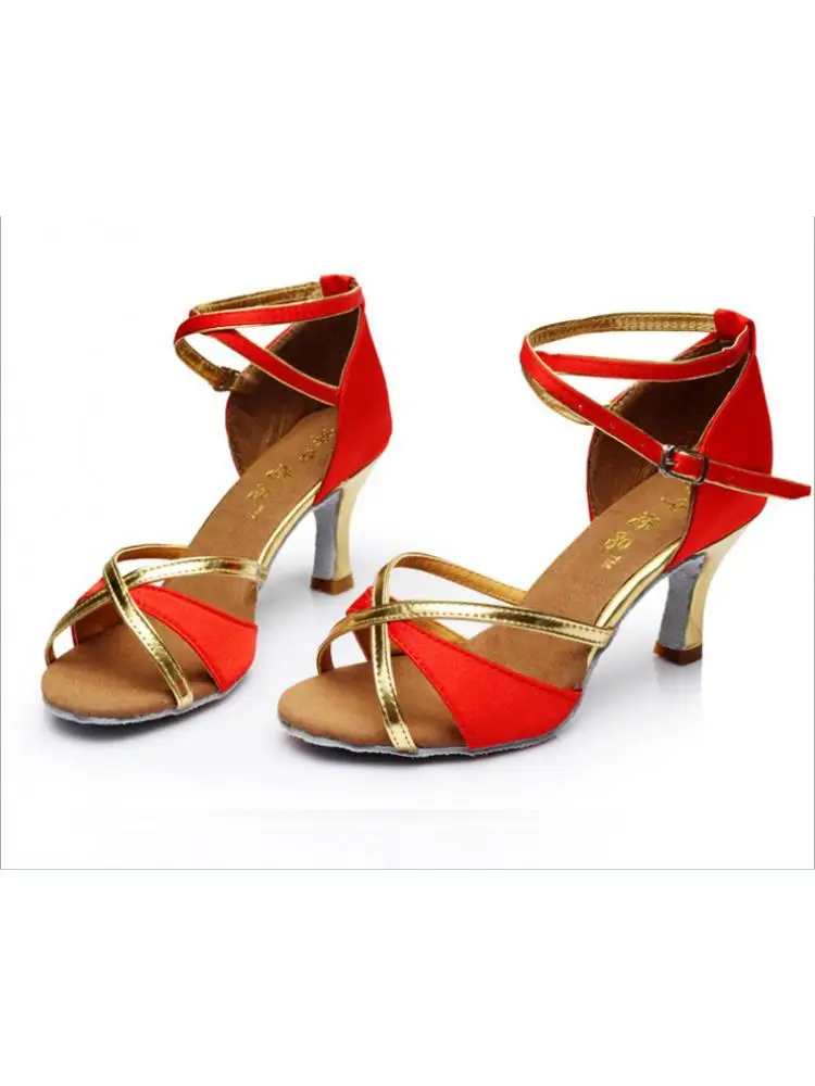 Zapatos de baile latino para mujer, mujer, niña, 5 colores, Tango Pole, baile de salón, tacón de 7CM y 5CM, nuevos