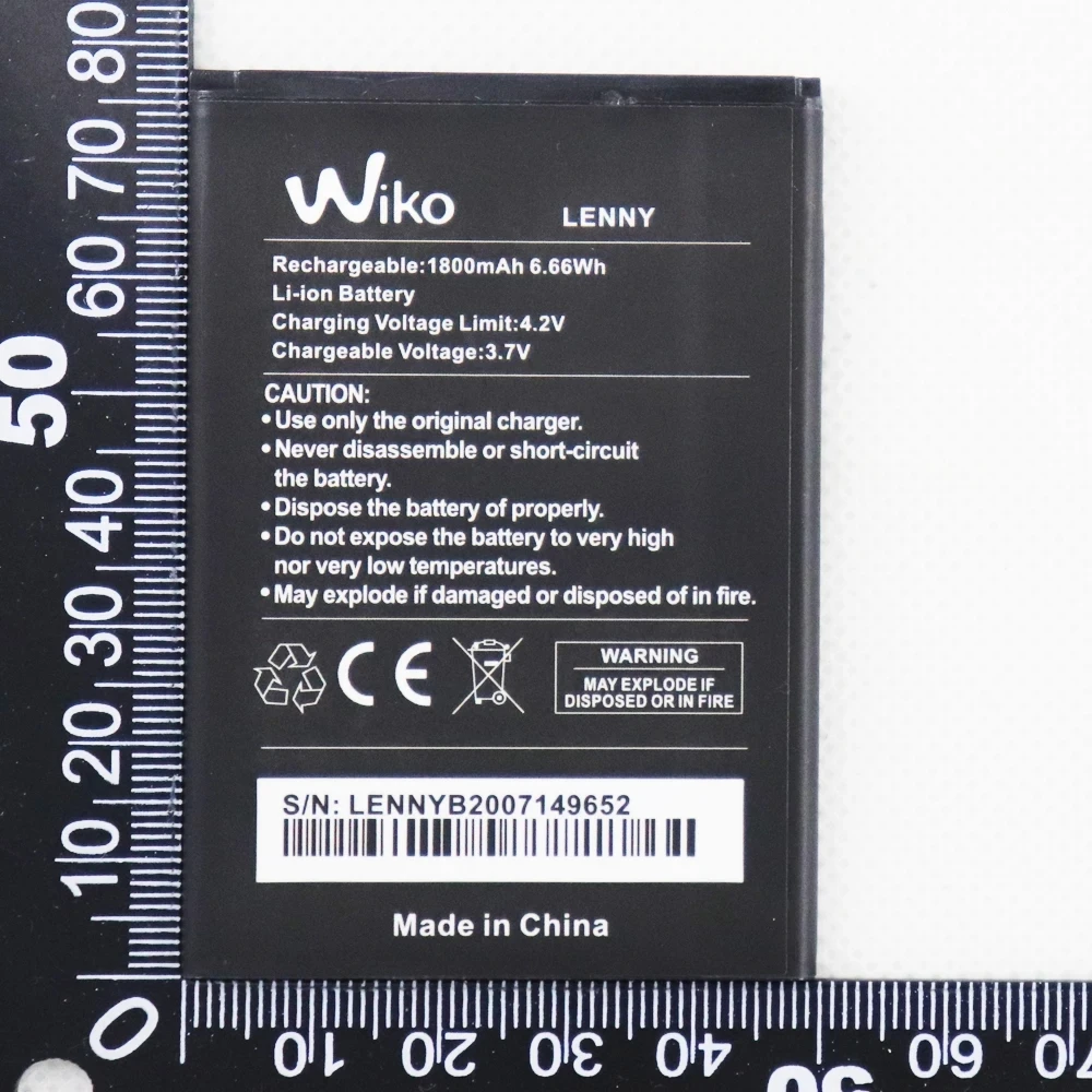 3.7V 1800mAh Replacement lenny Battery For Wiko LENNY Batterie Bateria Batterij