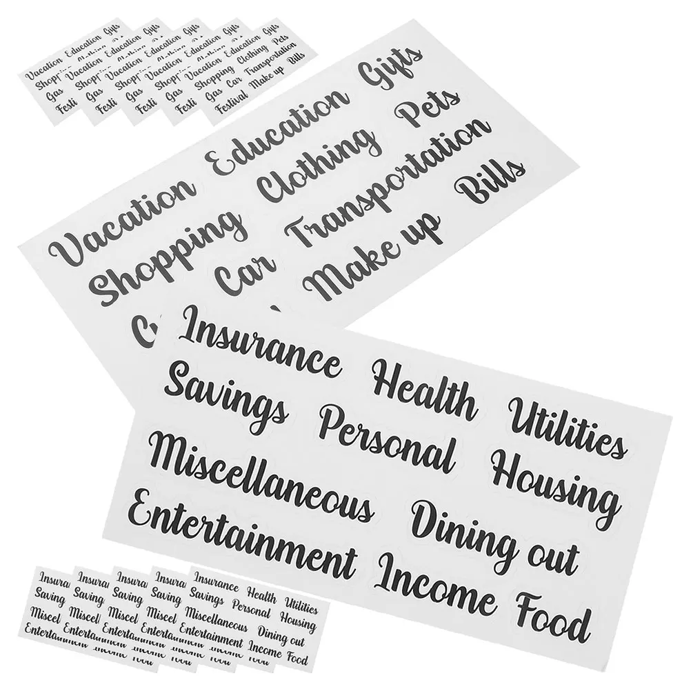

Letter Label Sticker 12 Sets Daily Use Cash Envelope Labels Budget Tag Supply Self Adhesive Multi Function Stickers Portable