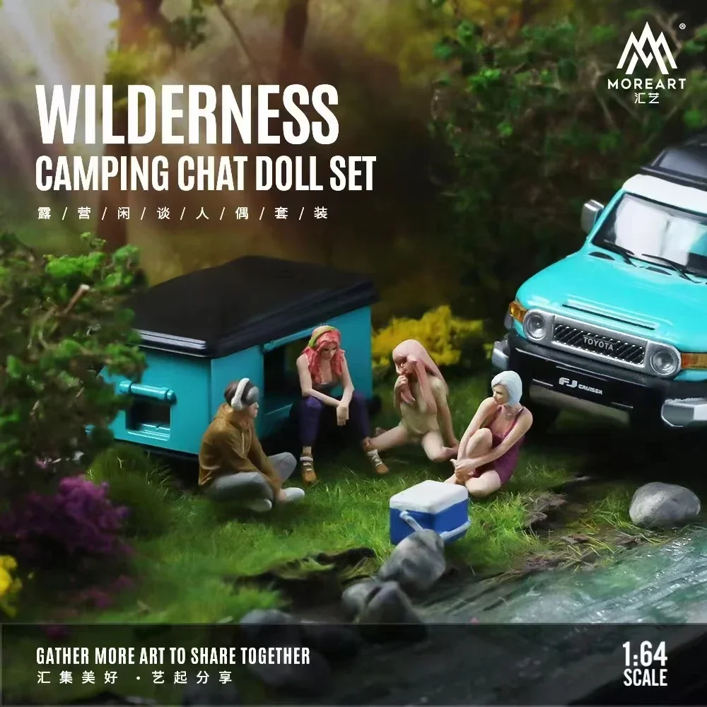 MoreArt 1:64 Camping Figure Set Pack W/4 Doll Resin Disply Gifts