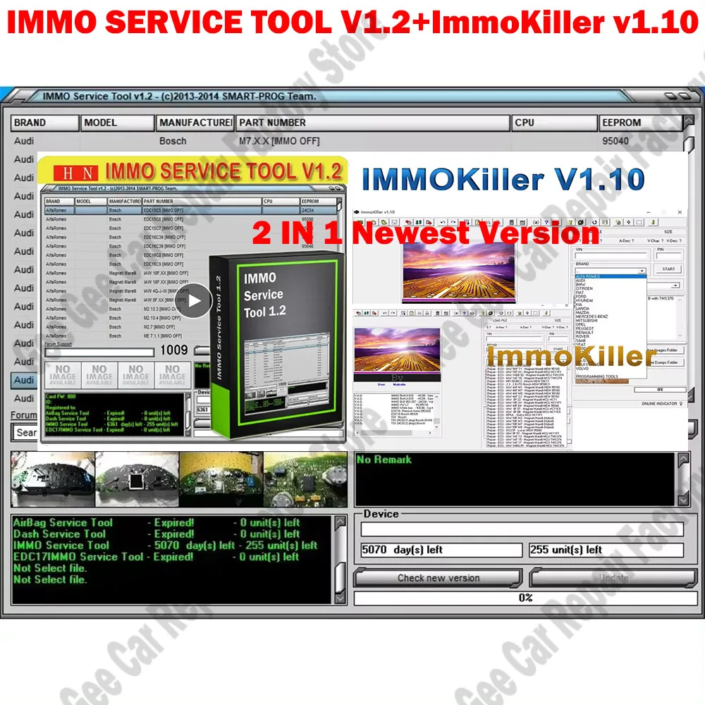 

New IMMO SERVICE TOOL V1.2 Car accessories Repair Software + ImmoKiller V1.10 OBD2 Scanner IMMO Off Car Software ECU Programmer