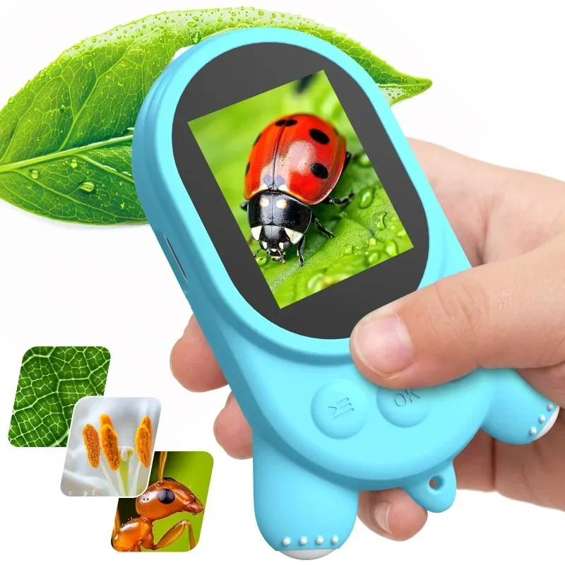 2-in-1-Kindermikroskop & Kamera, tragbares digitales Mikroskop 000X, STEM-Lernspielzeug für Jungen und Mädchen im Alter von 3-12 Jahren