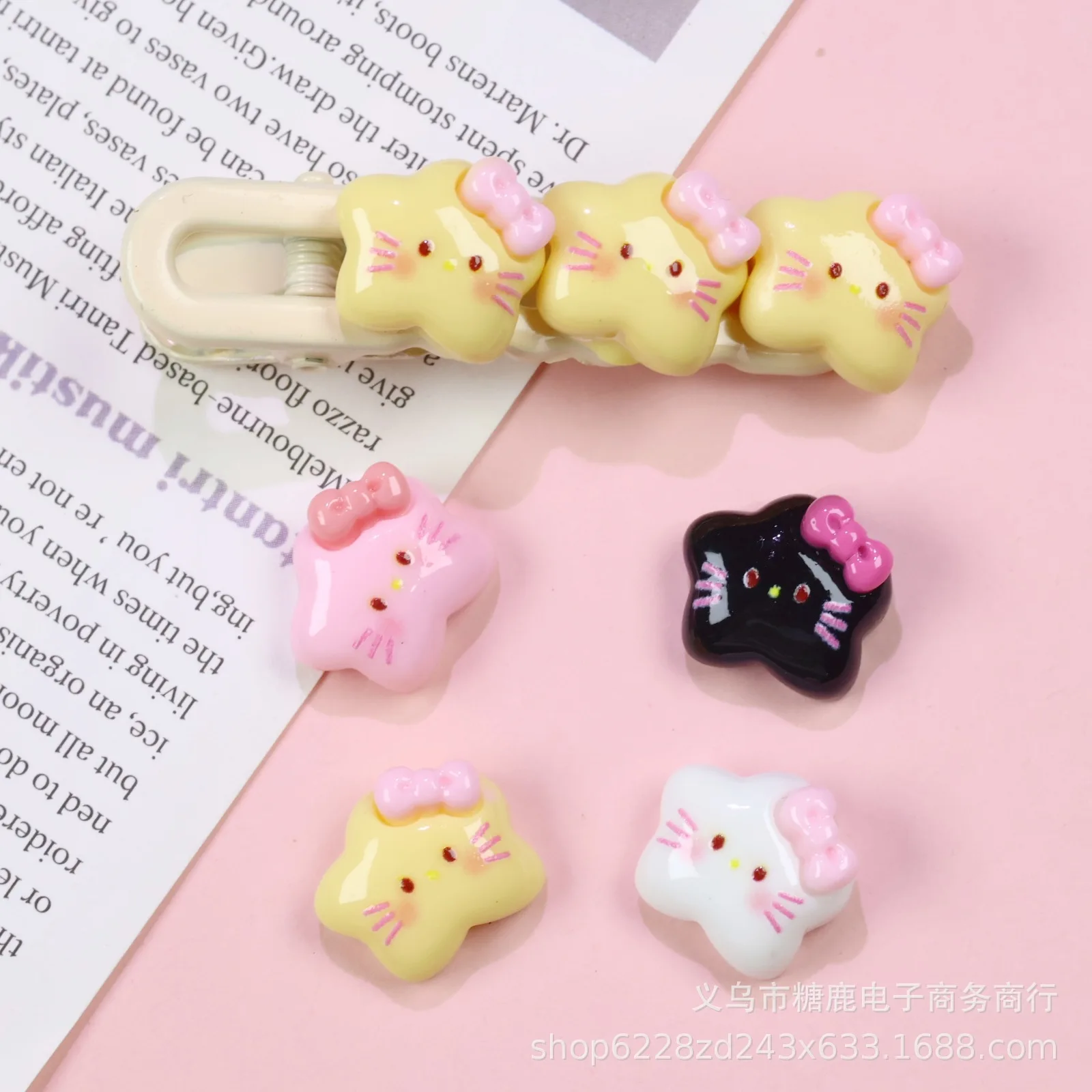 

Sanrio Cat Star Nails Resin Accessories Cream Glue DIY Hair Clips Hair Accessories Phone Case Refrigerator Magnet Keychain Mater