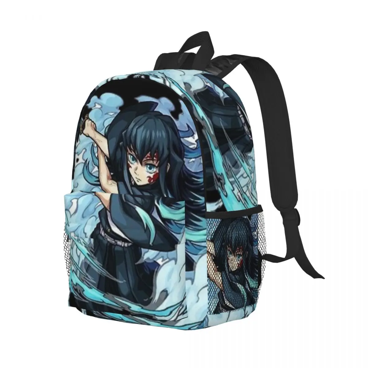 Muichiro Tokito Demon Slayer pour filles et garçons, sac à dos étudiant de grande capacité, sac à dos léger et étanche, 15 po