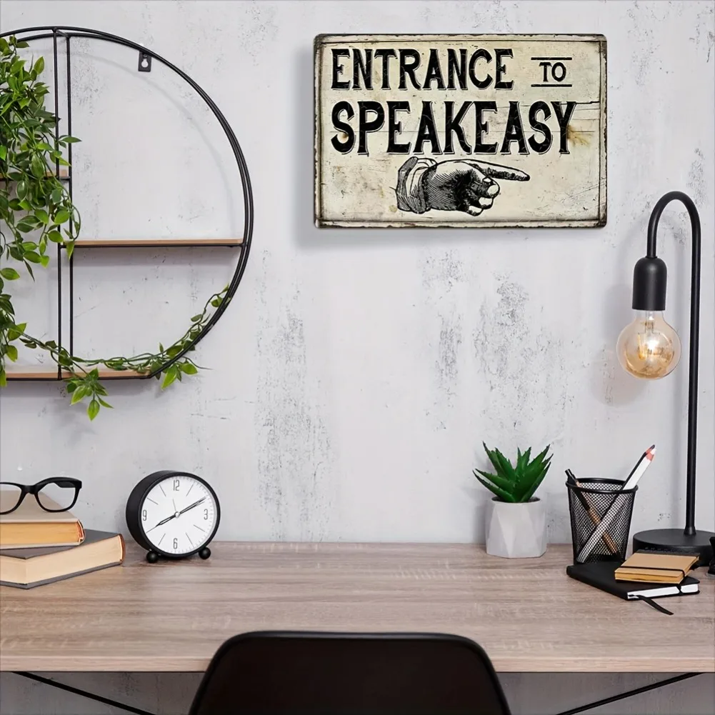 لافتة تشيكو كريك سبيكسي المعدنية غير اللامعة مقاس 8 × 12 بوصة - لوحة فنية جدارية ريفية من عشرينيات القرن العشرين، ديكور حظر غاتسبي العظيم باللون الأبيض/الأخضر/الأصفر/الأسود