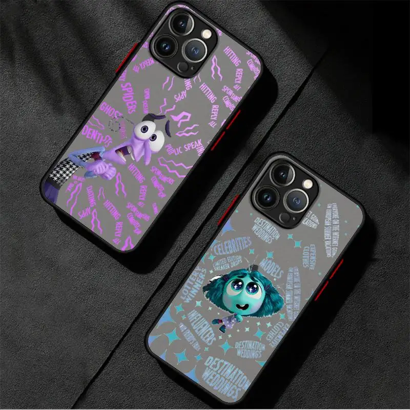 Disney Inside Out Animation phone case for Apple iPhone 15 16 14 pro max 8 11 12pro xs x 13 mini Los casos matte frosted fundas