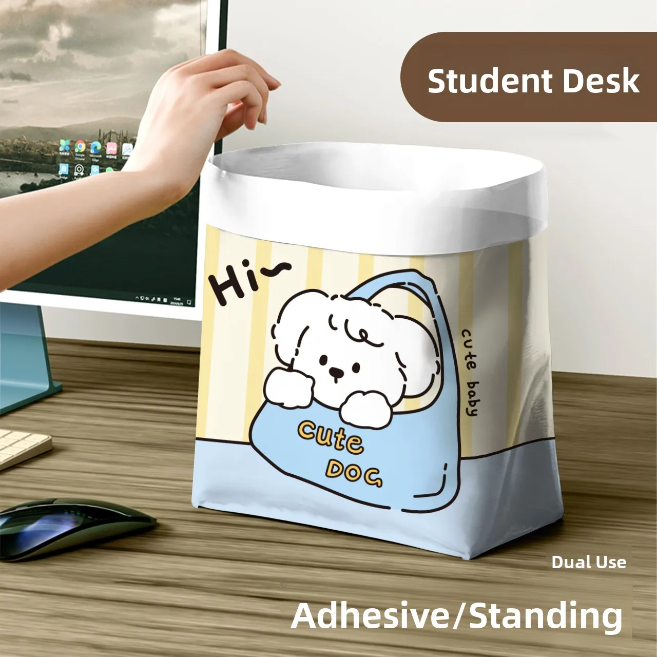 

Car Mounted Disposable Standing Sticky Desk Organizer Student Desk Trash Bag Automobile Interior Storage Bag Home Cleaning Tools