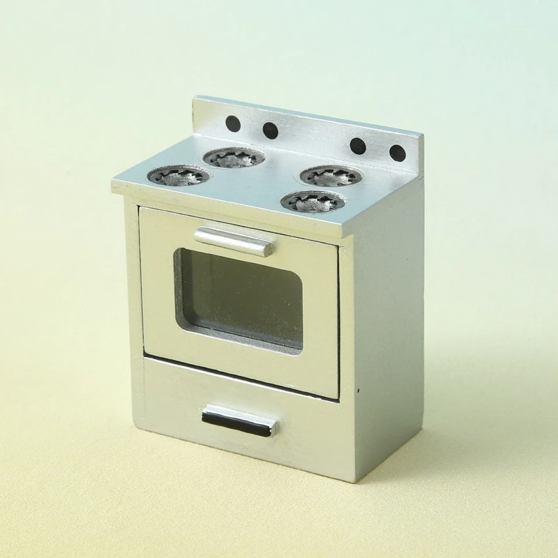 1/12 casa de muñecas simulación estufa de Gas modelo casa de muñecas Mini cocina utensilios de cocina muebles decoración muñecas juguetes para juego de imitación