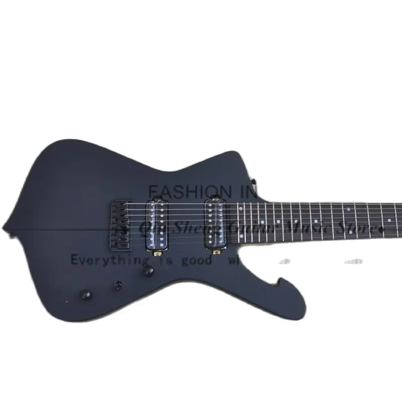 8 Strings Matte Black Electric Guitar Mahogany Body Maple Neck Fixed Bridge Ice M Guitar Black Tuners