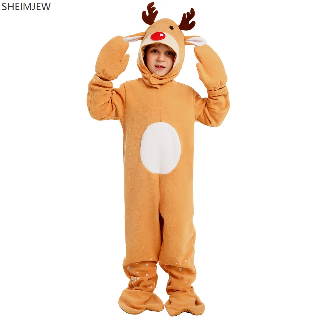 

Christmas Animal Elk Cosplay Costume Anime Cartoon Stage Performance Jumpsuit Holiday Party Masquerade Dress Up Christmas Gift