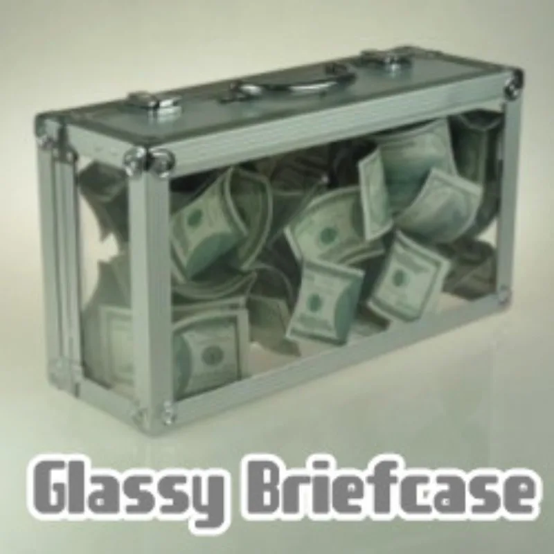 Glassy Briefcase Magic Tricks Empty Crystal Briefcase Appearing Bills Flowers Magia Magician Stage Illusions Gimmick Props Funny