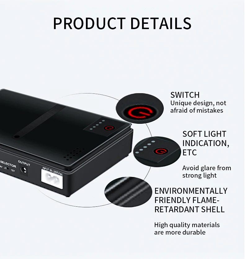 Portable UPS Router 5V/9V/12V Uninterruptible Power Supply for WiFi Router 10400MA Large Capacity Backup Power Adapter UPS Power
