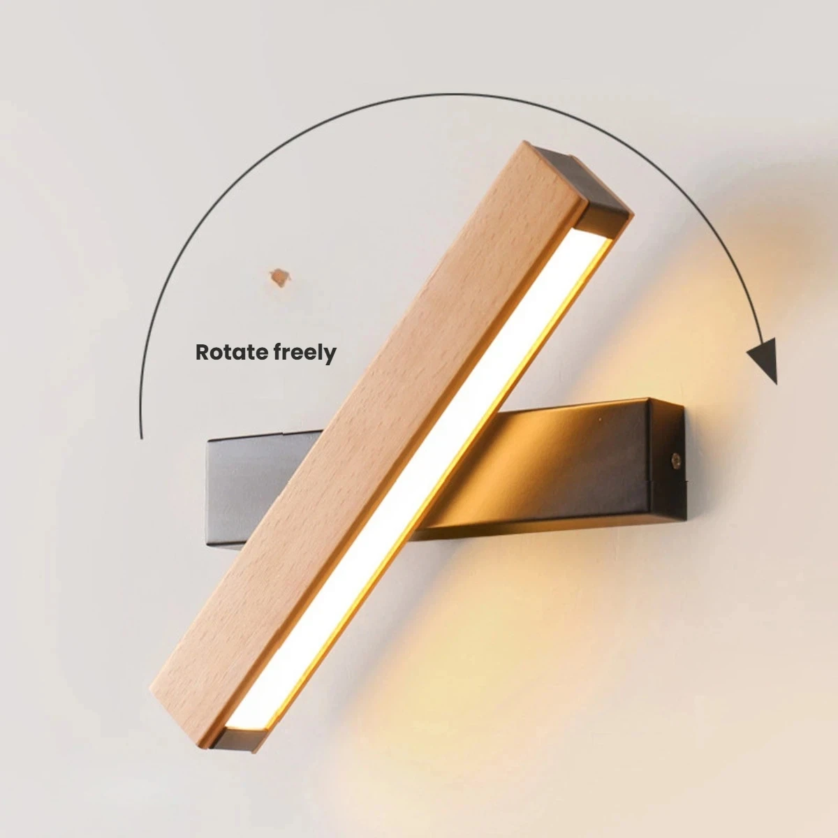 

Modern Rotatable Wood Sconce Wall Lamps Lights Sofa Living Room Decor TV Background Decoration Grille Bedroom Bar Long Strip