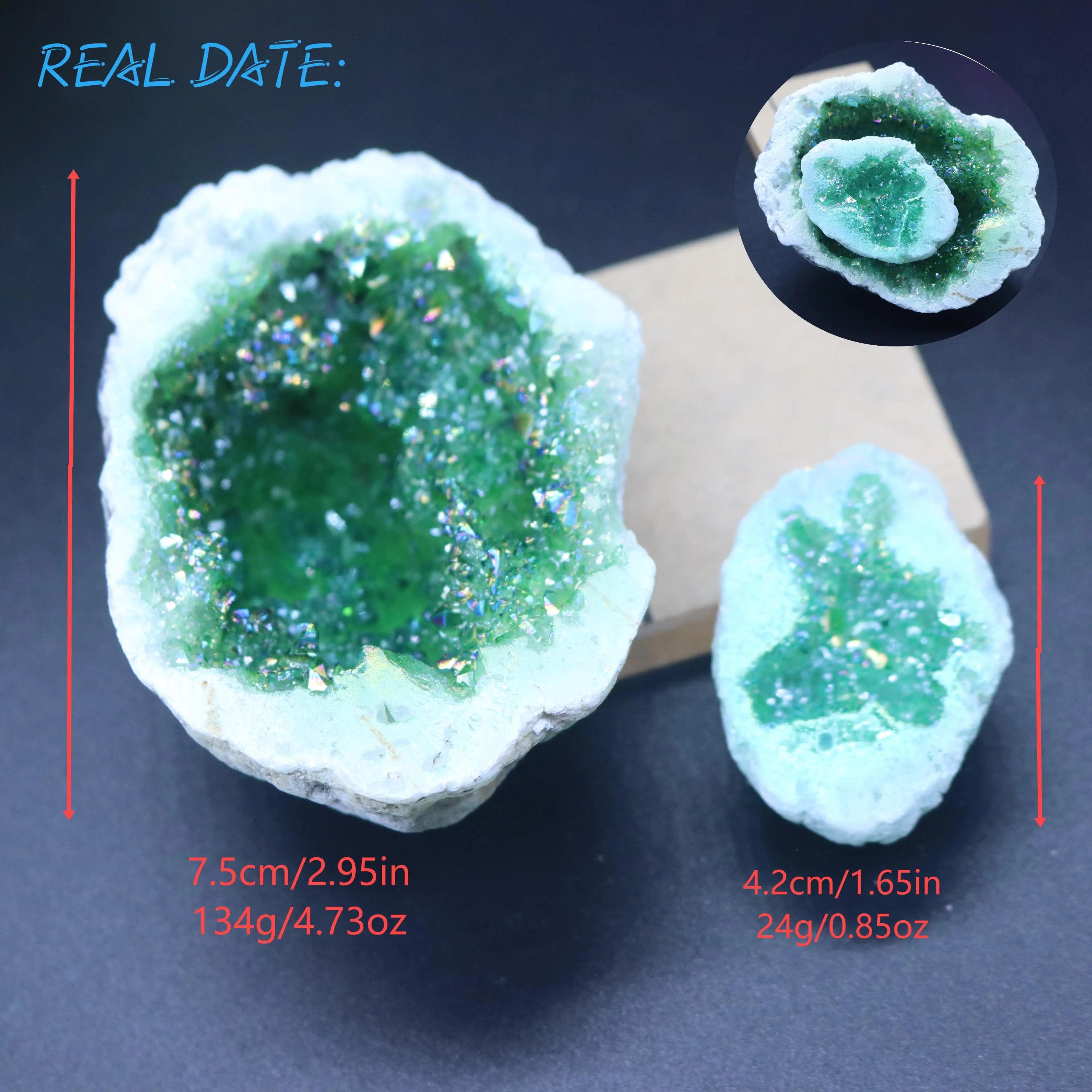1PC Natural Agate Plated/Electroplated Cornucopia Crystal Cave Raw Stone Bare Stone Display Mineral Specimen Decoration Fortune
