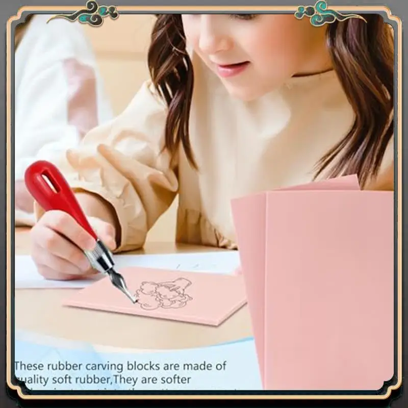 ASMA-10 X 15Cm Rubber Linoleum Block Rubber Engraving Block Stamp Making Kit For Print Making, Stamp Soft Rubber Crafts Durable