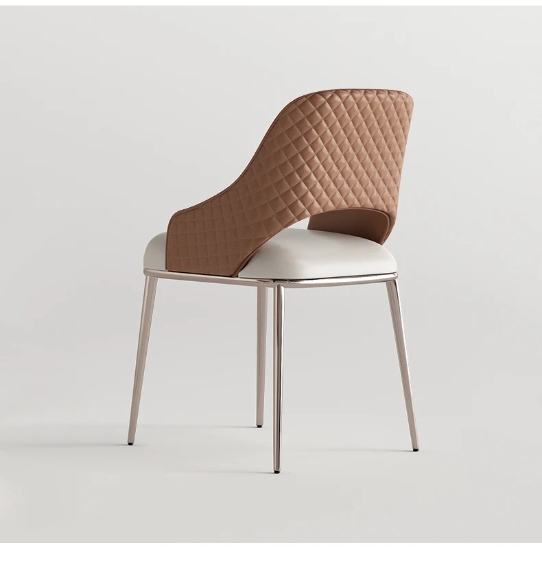 

Обеденный стул, домашний легкий роскошный обеденный стул, скандинавский современный минималистичный настольный стул, кожаный простой итальянский креативный стул со спинкой