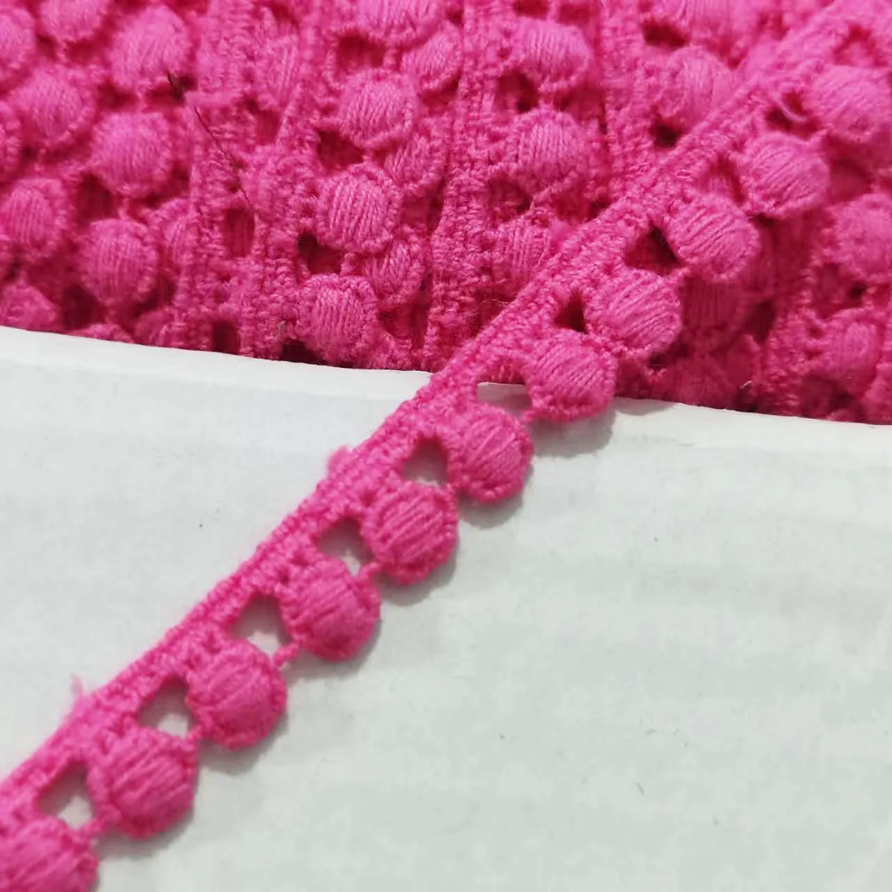 Cotton Pom Trim Ball, Pom Fringe Ribbon, Sewing Lace, Lace Trim, Handmade Craft Accessories, 11 mm Wide