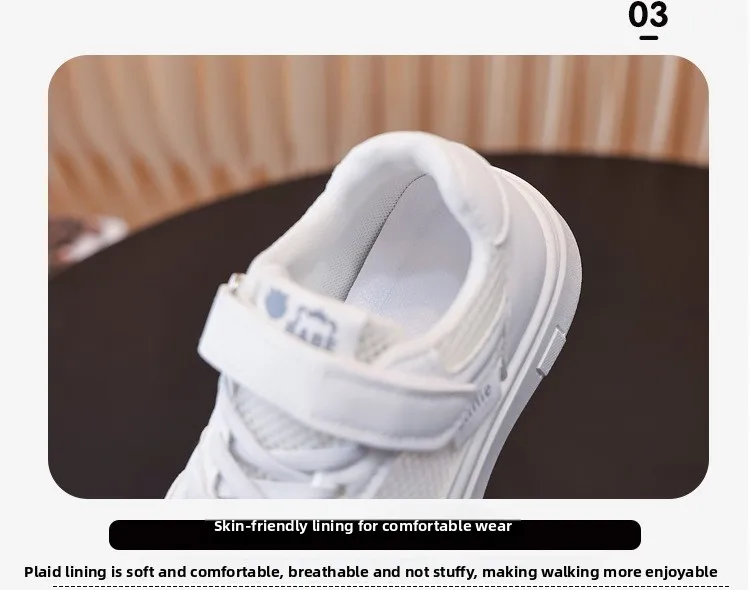 Kinder Weiße Schuhe 2026 Sommer Jungen Sportschuhe Mesh Atmungsaktive Boardschuhe Mädchen Hohle Freizeitsneaker Weiche Sohle Kinderschuhe – Detail 9