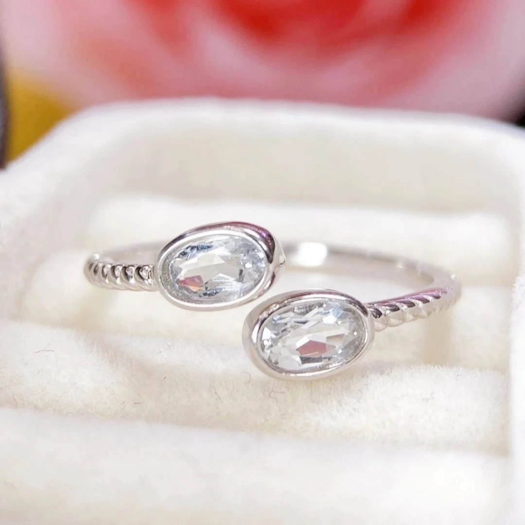 

KJJEAXCMY High purity Natural Aquamarine S925 silver exquisitely Ring Full of luster Simple,Elegant Simple High-End Accessory