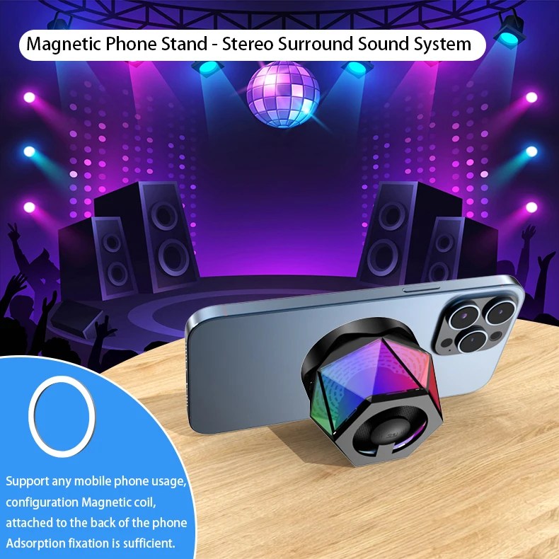 G300 Magnetic Portable Bluetooth Speaker Mini Sound Box Multifunctional RGB TWS stereo sound Bluetooth 5.3 Speaker