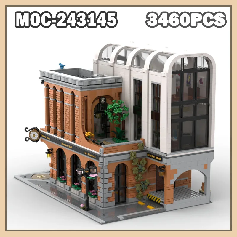 ตัวต่อ MOC-243145 อาคารตลาด บ้าน ตัวต่อขนาดเล็ก ชุดประกอบโมเดลอาคาร ซีรีส์สถาปัตยกรรมทิวทัศน์เมือง ของเล่น 3460 ชิ้น