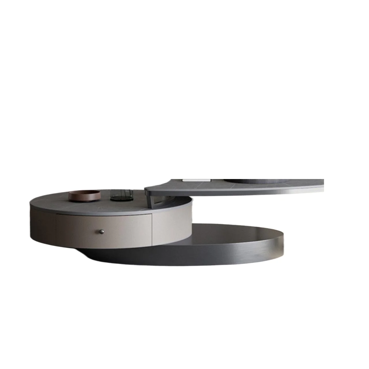 

Light luxury rock slab coffee table combination, modern simple living room creative coffee table with drawers