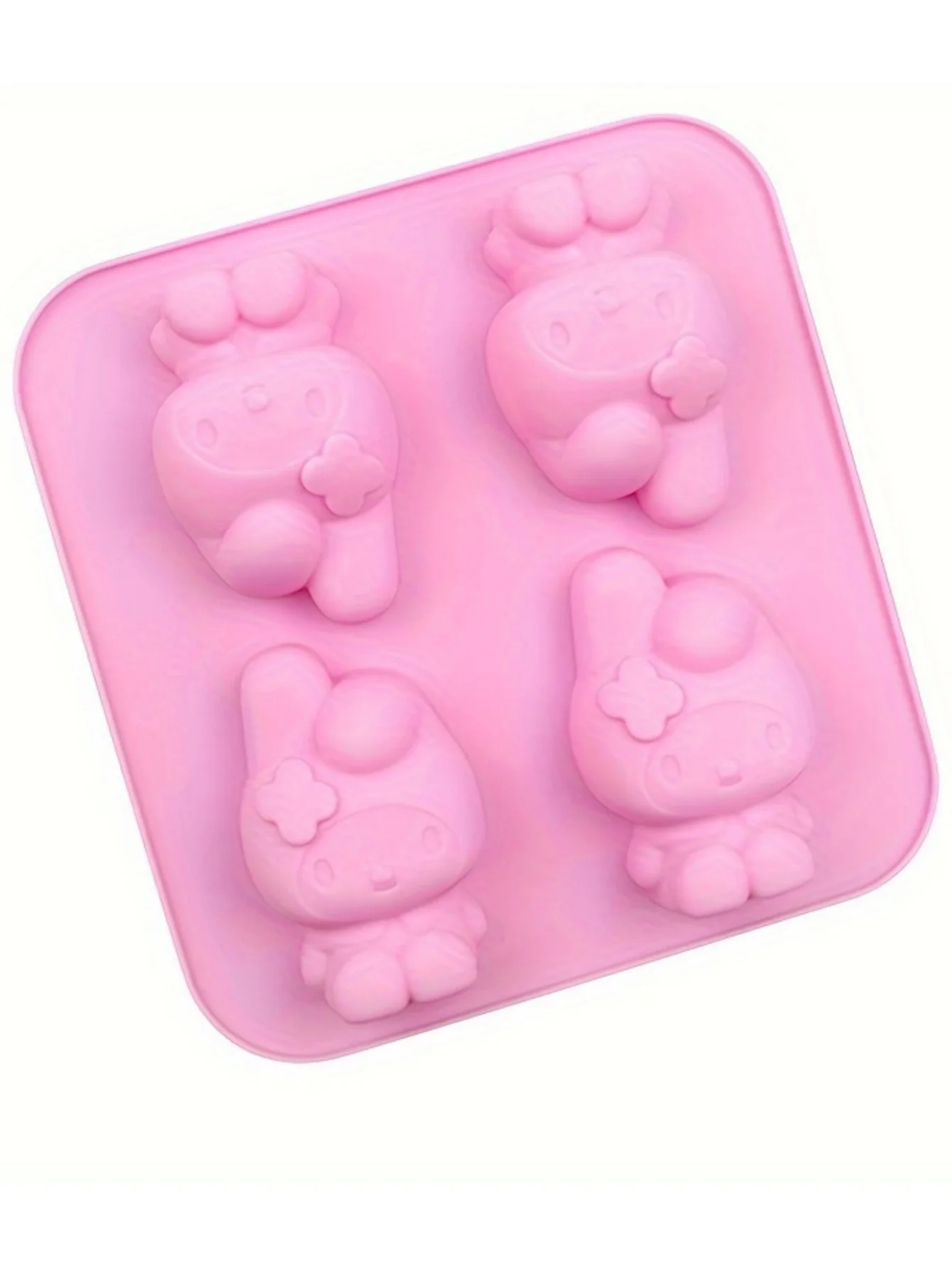 1pc HelloKittys Kuromi Cinnamoroll Siliconen Bakvorm 4-Cavity Food Grade Flexibele DIY Mold voor Cake Chocolade Desserts