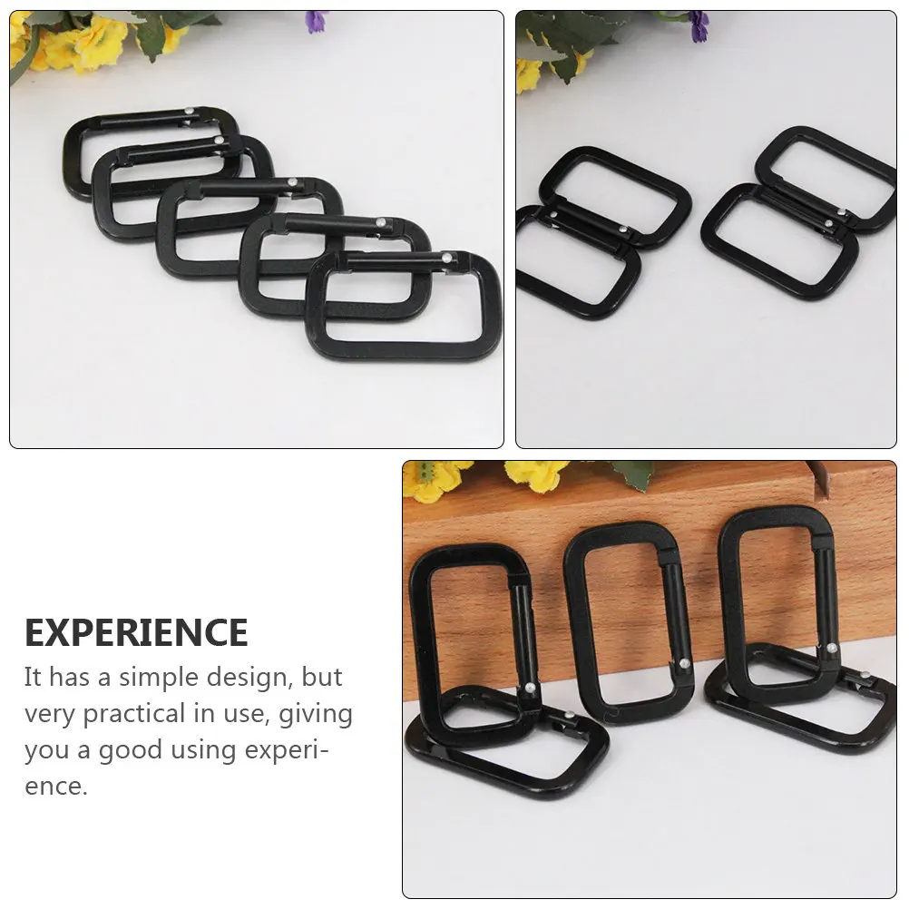 20Pcs Camping Carabiner Buckle Rugged Outdoor Square Fastener for Backpack Gear Key Ring DIY Projects Reliable Climbing Clip