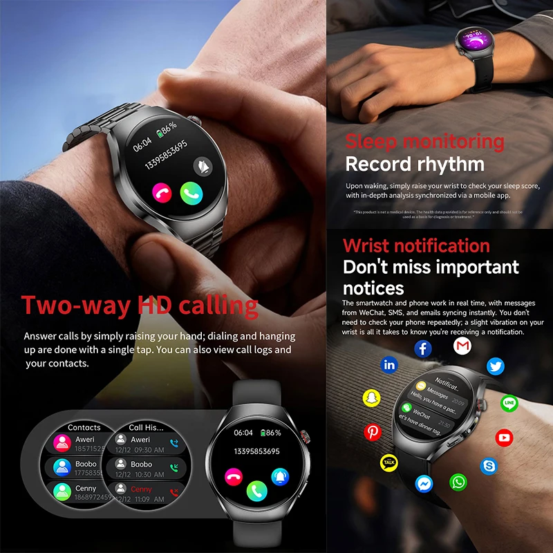 2026 New ECG+PPG Smart Watch Accurate Body Health Analysis Blood Pressure Heart Rate Sports IP68 Waterproof BT Call Smart Watch