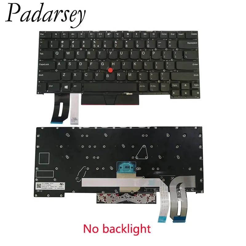 Padarsey-Reemplazo de teclado para portátil, sin marco, para Lenovo ThinkPad T490S T495S T14S P1 X1 Extreme Gen1 Gen2