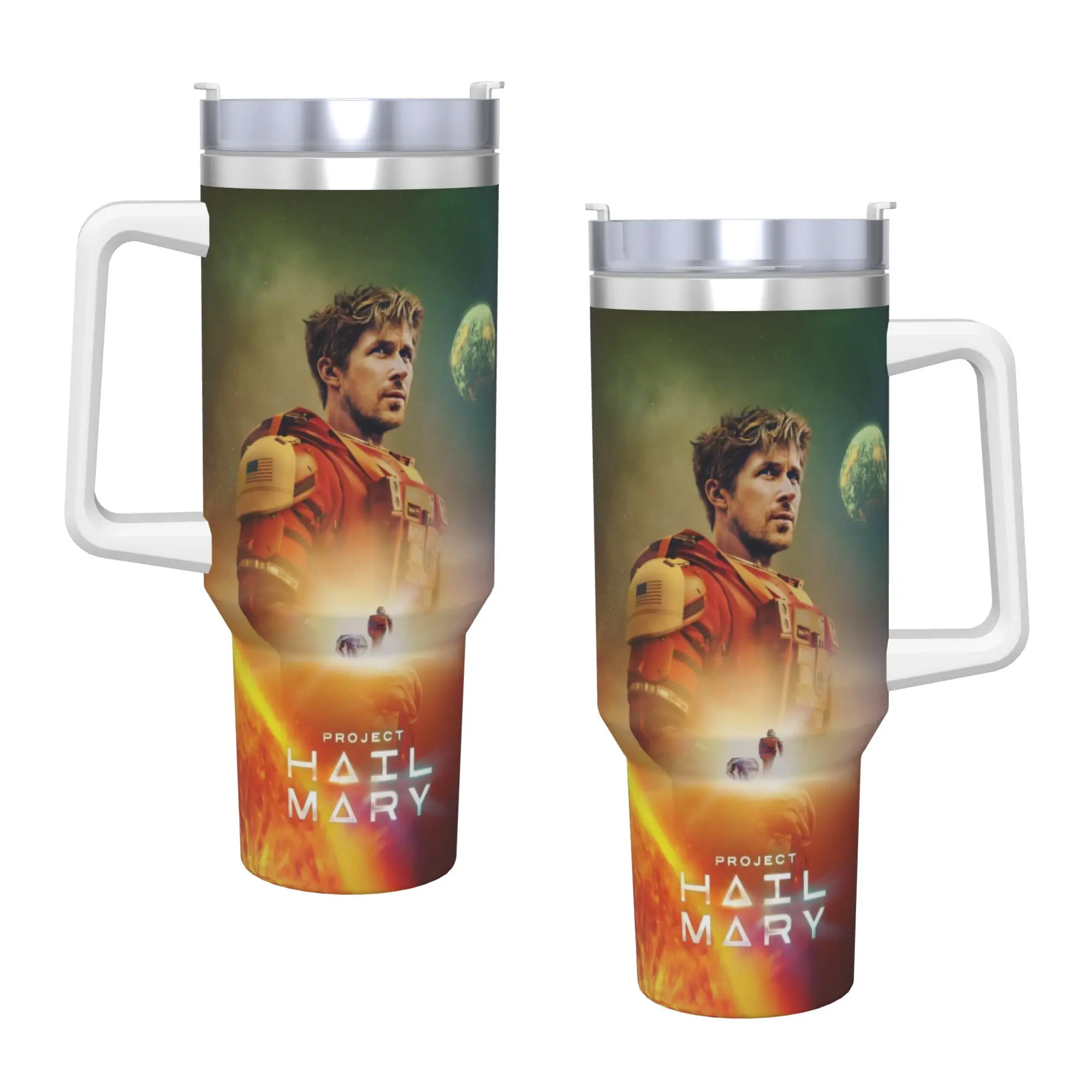 Project Hail Mary Movie 2026 Tumbler Vacuum Insulated  Thermal Cup with Lid Straw Double Wall Mug Water Bottle 40oz