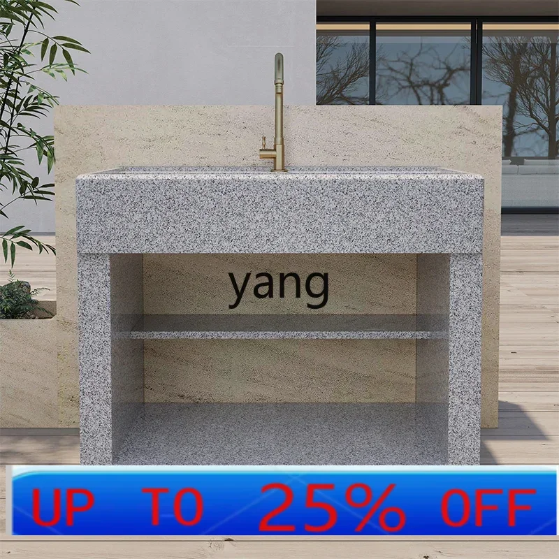 CX  marble balcony laundry pool with rubbing board household courtyard pool basin integrated