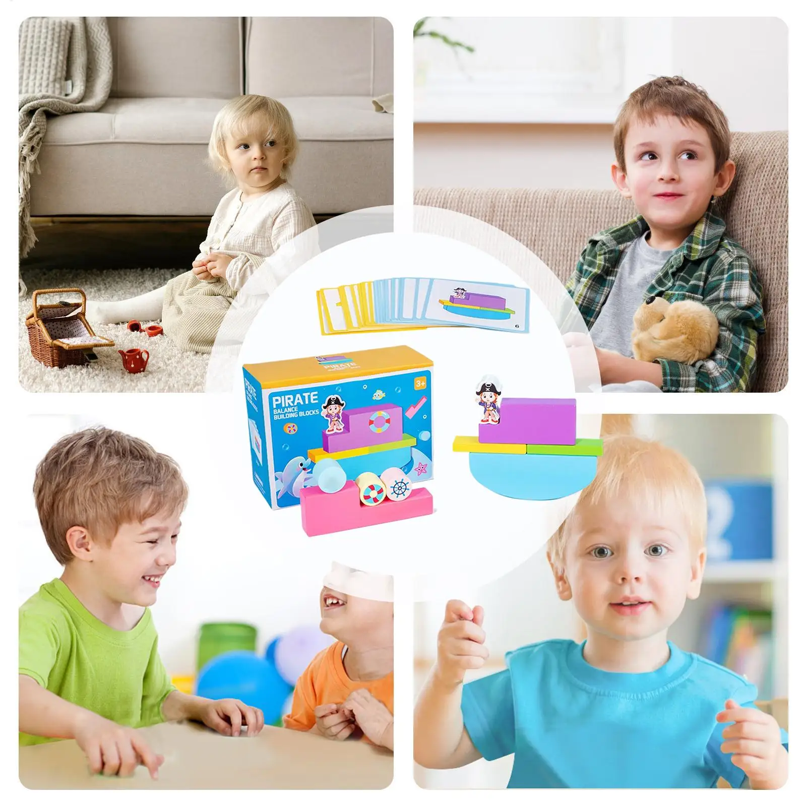 Balancing Game Stack Game Sensory Blocks Activity Educational Toy for Adults Boys Toddler Family Indoor Outdoor Girls