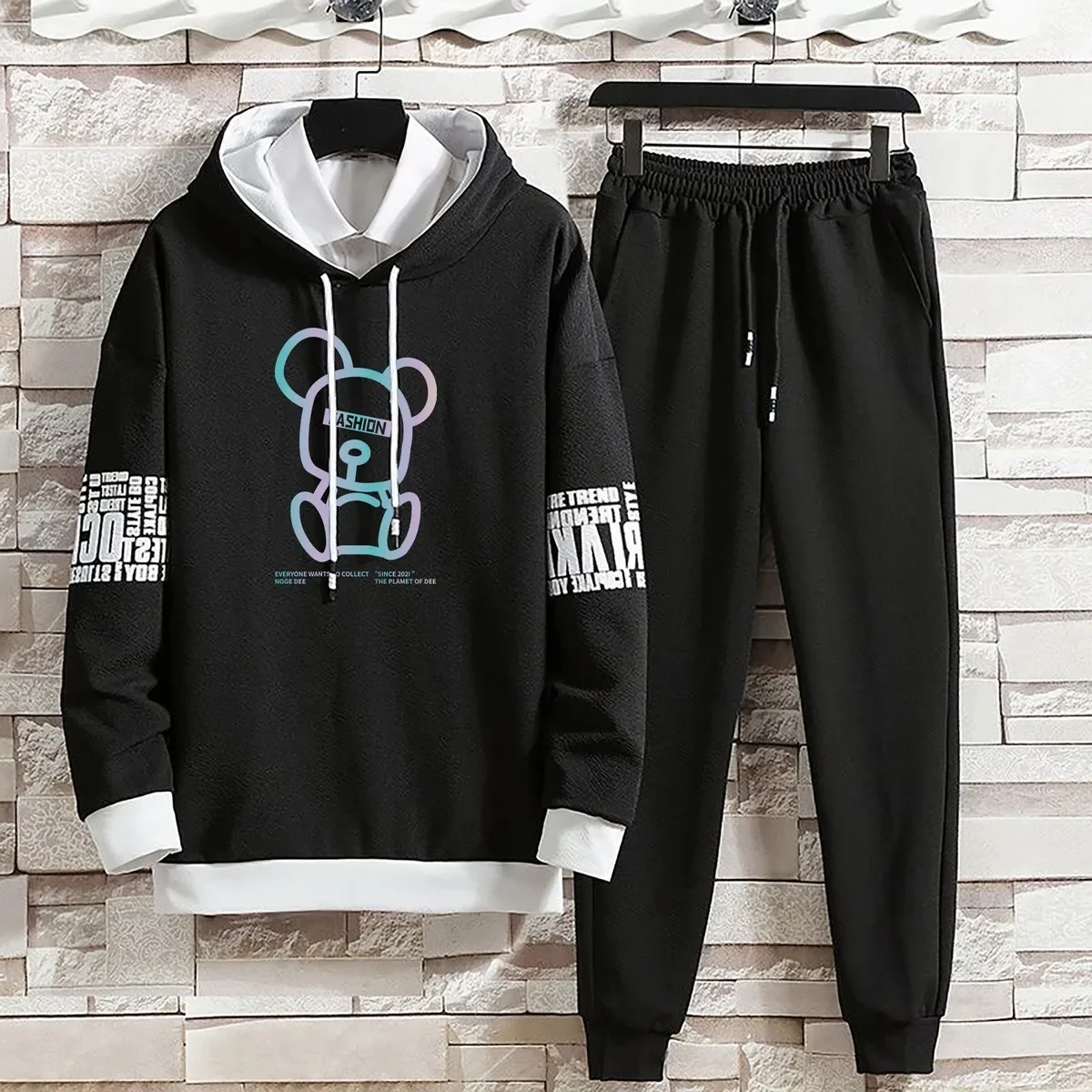 Hoodies Set Pants Pullover Hat Casual Clothing for Men Summer Autumn Suits Hood Print Sweaterhoodie Men New Top Long Sleeves
