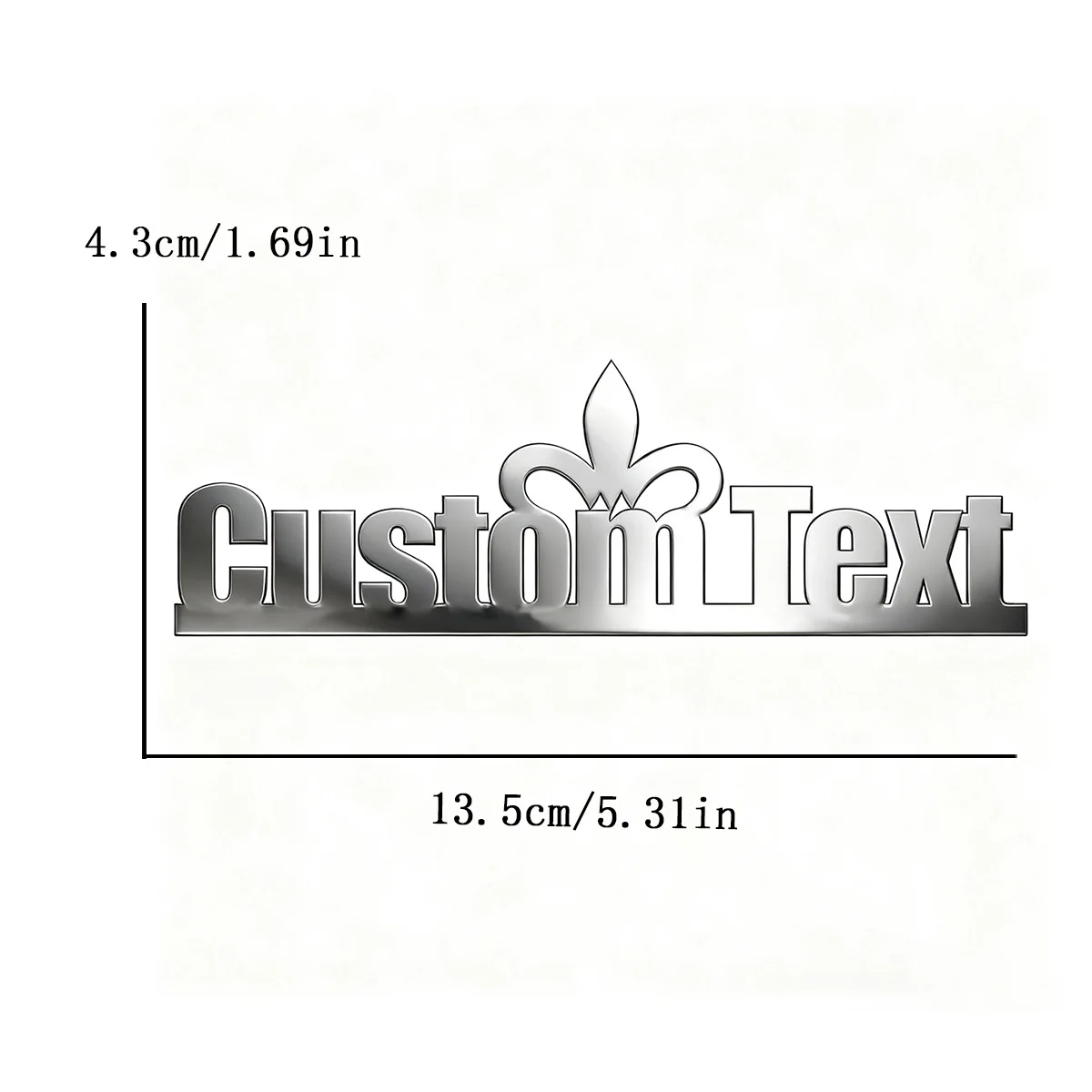 الخط الكلاسيكي شيك كراون المعادن سيارة التصميم الجسم الجانب ملصقات التخصيص شارة الشعار شعار دراجة نارية مقاوم للماء الملحقات