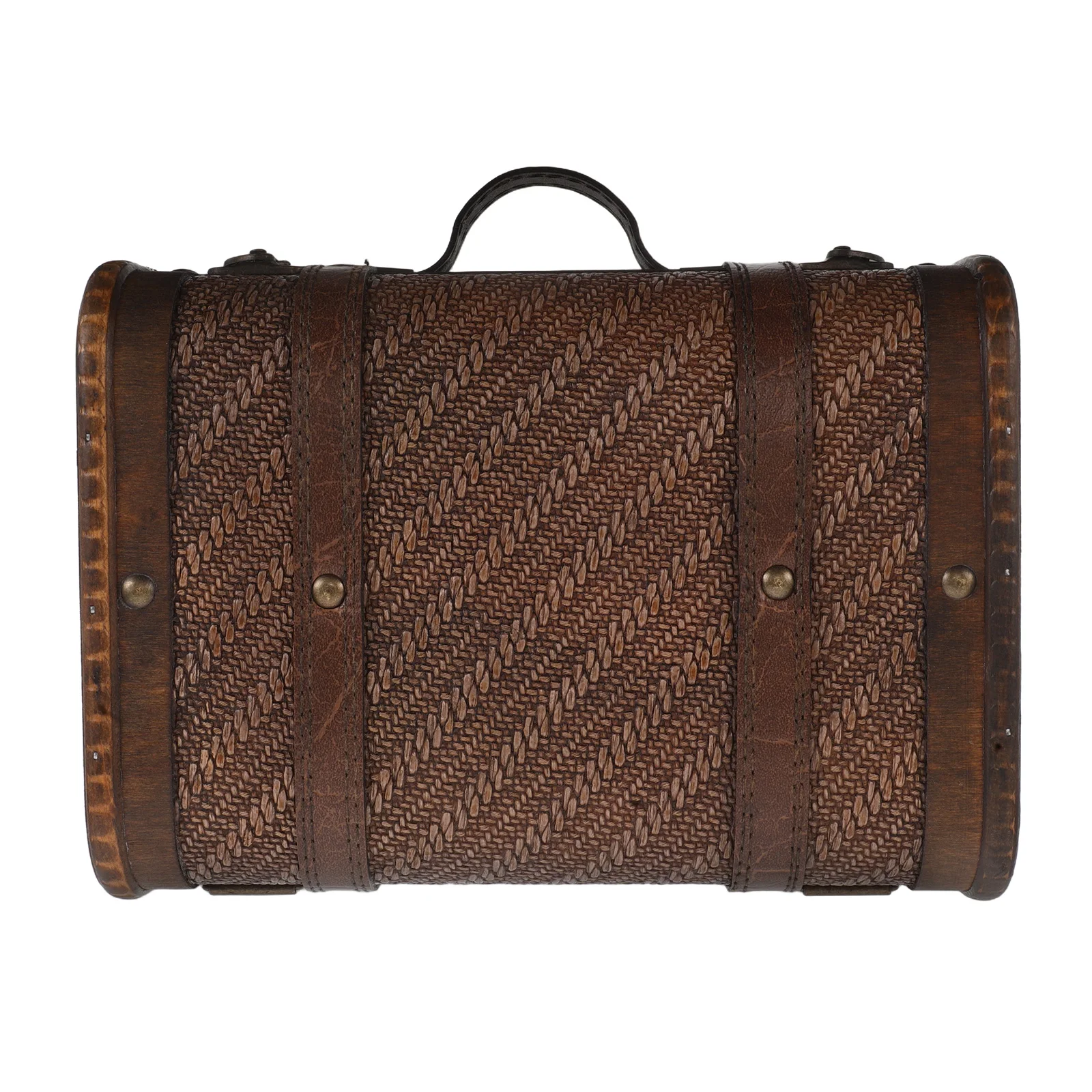 

Vintage Wooden Suitcase Prop Retro Storage Chest Decorative Small Keepsake Box Decor Wooden Trunk Storage