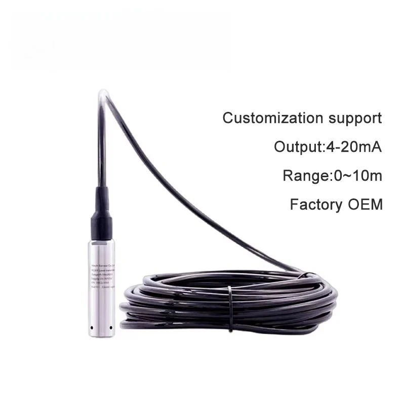 Stainless Steel 4-20mA 0-10m Liquid Level Sensor with 0.5% Accuracy and 24V DC Power Supply