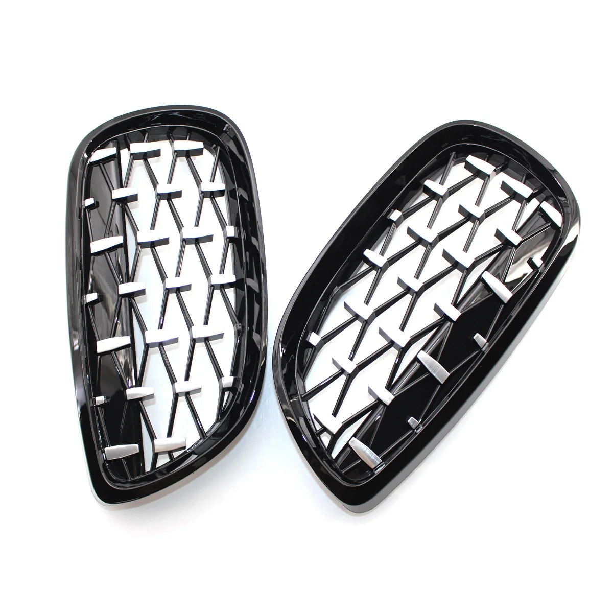 

Front Kidney Grill, Front Hood Diamond Grille Meteor Grill For-BMW 3 Series E92 E93 Coupe 2006-2010 Gloss Black+Chrome