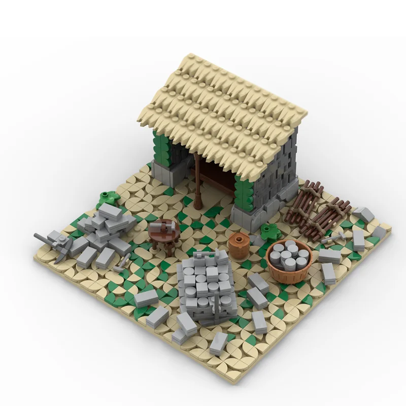 Game Model Moc Building Blocks Age of Empires - Mining Camp (Native American) Model Technology Bricks DIY Assembly Holiday Toys